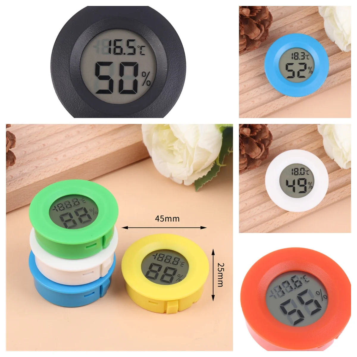 -50~ +70°C Mini LCD Digital Thermometer Hygrometer Fridge Freezer Tester Temperature Tester Sensor Humidity Meter Detector