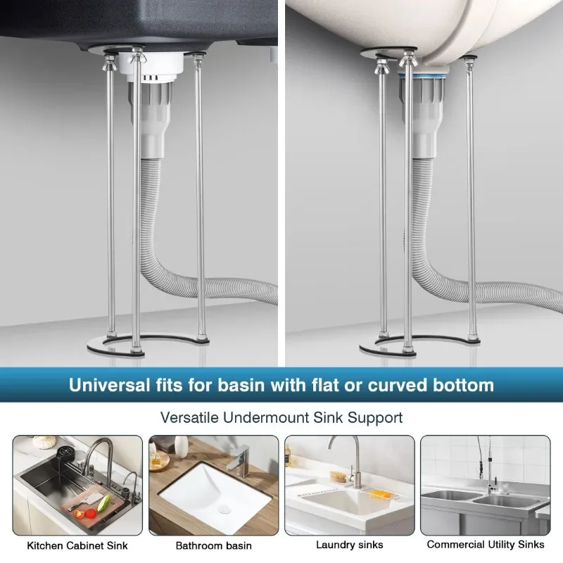 40-70cm/50-85cm pia da cozinha undercounter suporte da bacia do banheiro lavatório de aço inoxidável em forma de c boca quadro de suporte fixo