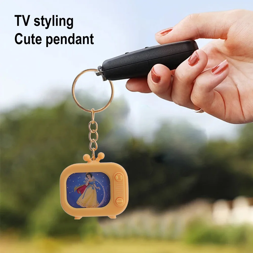 BORUiT 미니 TV 키체인 LED 무드등 가방 펜던트 분위기 조명 기숙사 침대 옆 탁상 장식 및 선물용