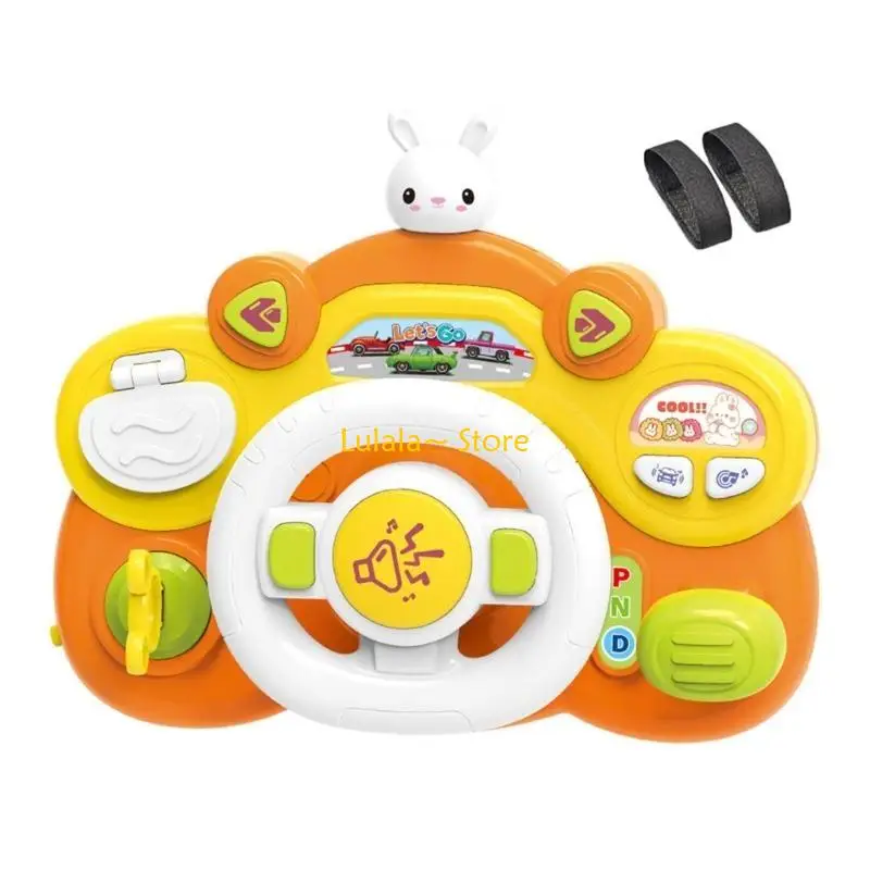 Y4QA Realistic Steering Wheel Toy  Driving Toy Baby Fine Motor Skill Toy