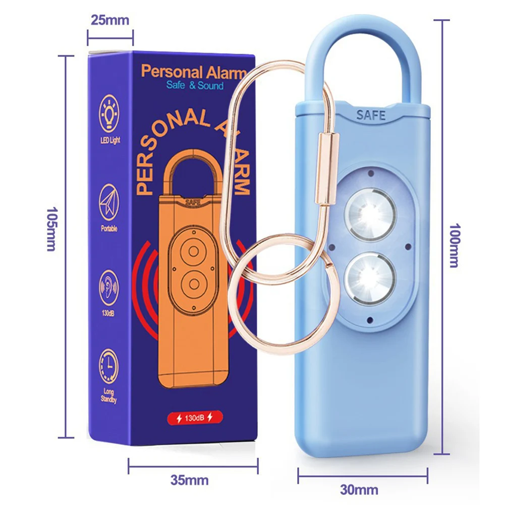 For Children Portable Keychain 130dB Siren Self-Defense 130dB Personal Alarm Powerful Sound Wide Applicability