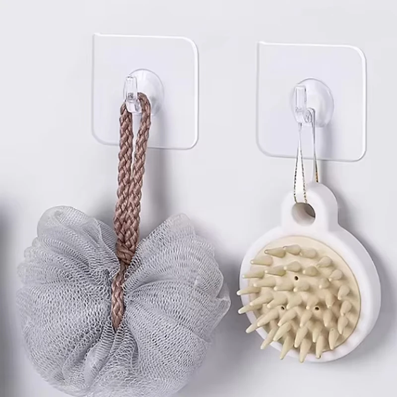 Transparent Door Wall Hook 5/10/20Pcs Self‑adhesive Hook Heavy Load Rack Kitchen Bathroom Key Rack Towel Sticky Hook