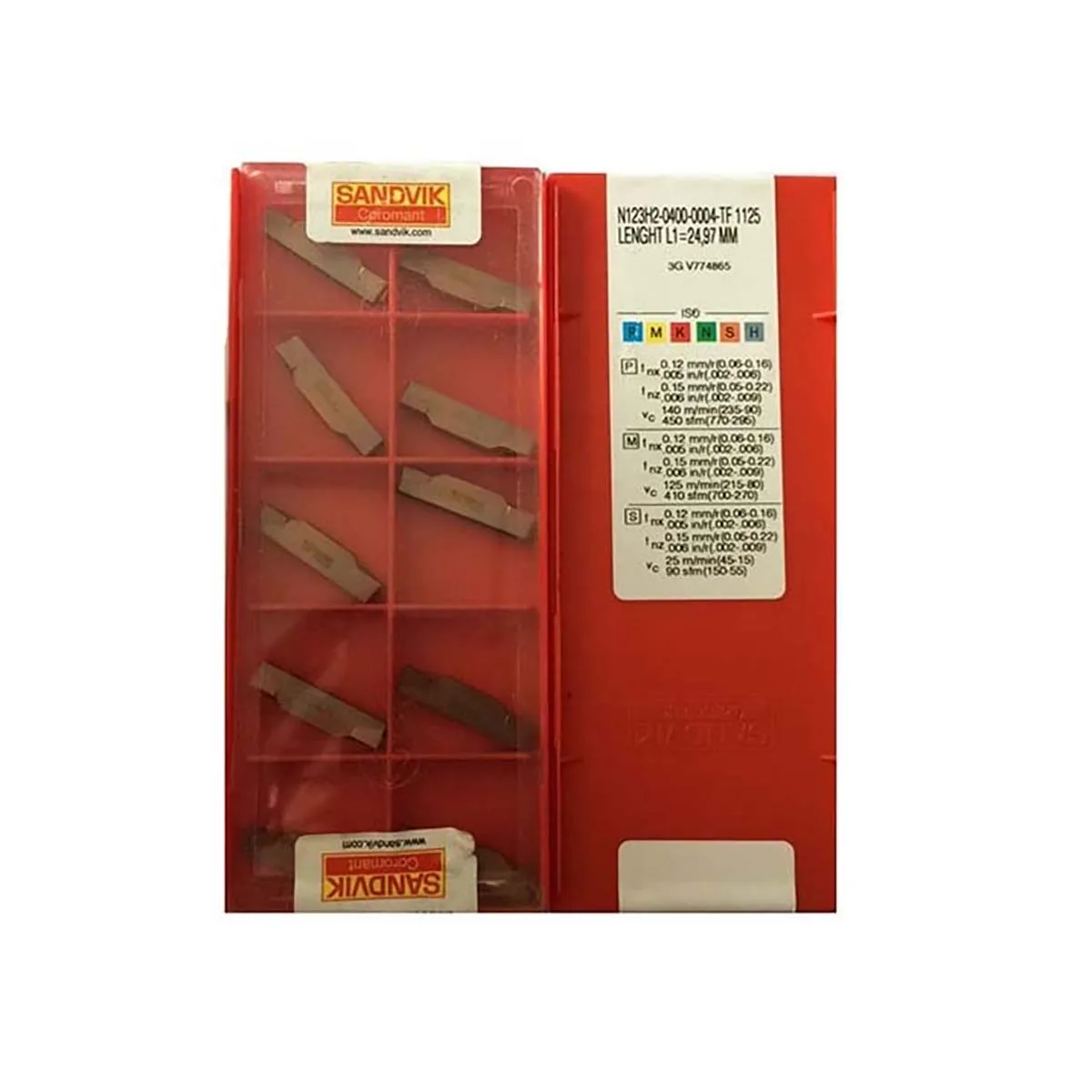 

100% Original N123G2-0300-0003 TF1125 Carbide Grooving & Slotting Inserts
