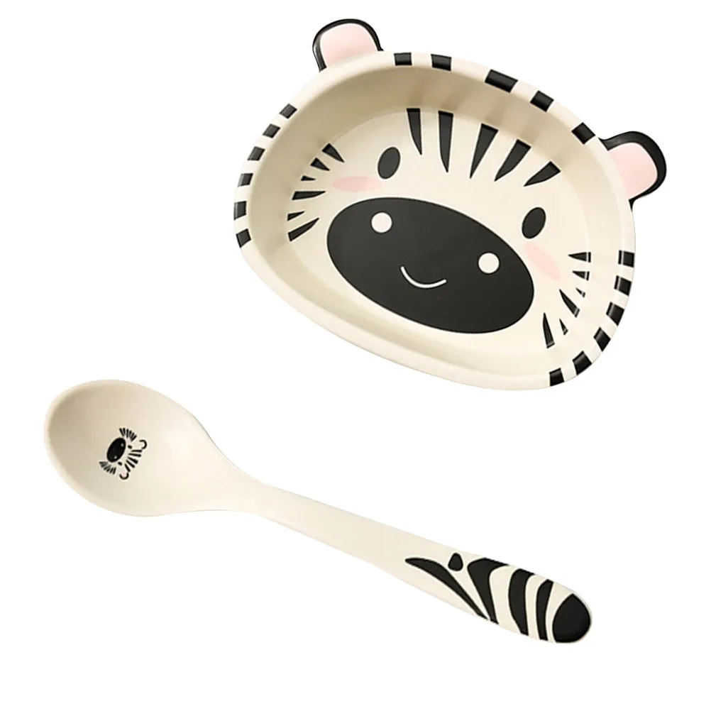 1Set Zebra Shape Fiber Salad Bowl Cartoon Style Food Container Dessert Holder Snack Serving Bowl for Tableware Kitchen Use