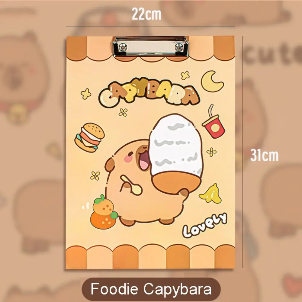 Cute Capybara A4 Folder Board Paper Multifunctional Writing Board School Supplies Cartoon File Folder Students
