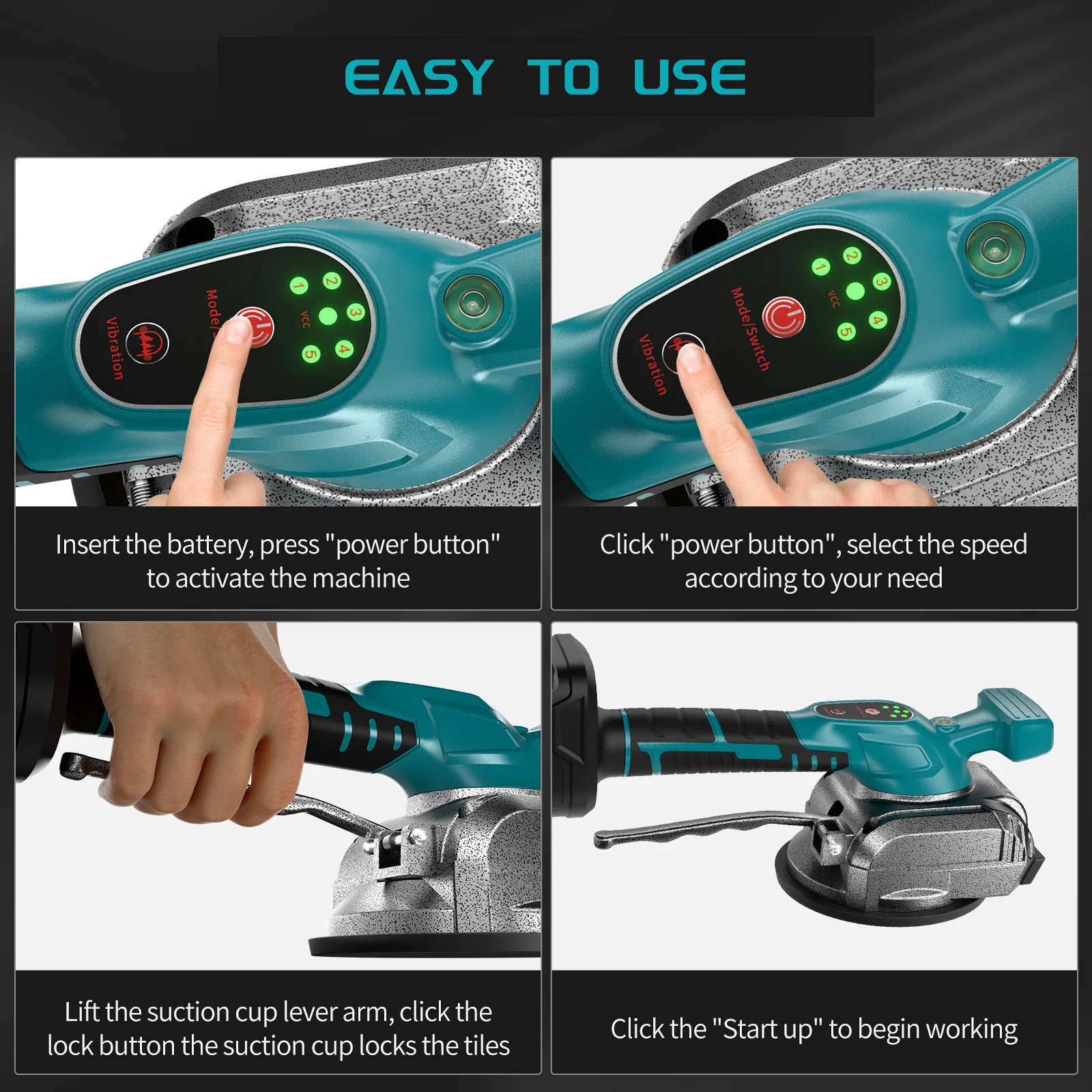 Tile Vibration Machine For Makita For DEWALT 18V Battery 5-SPEED Adjustable Tile Vibration Tool For Wall Floor Home Tile Tool