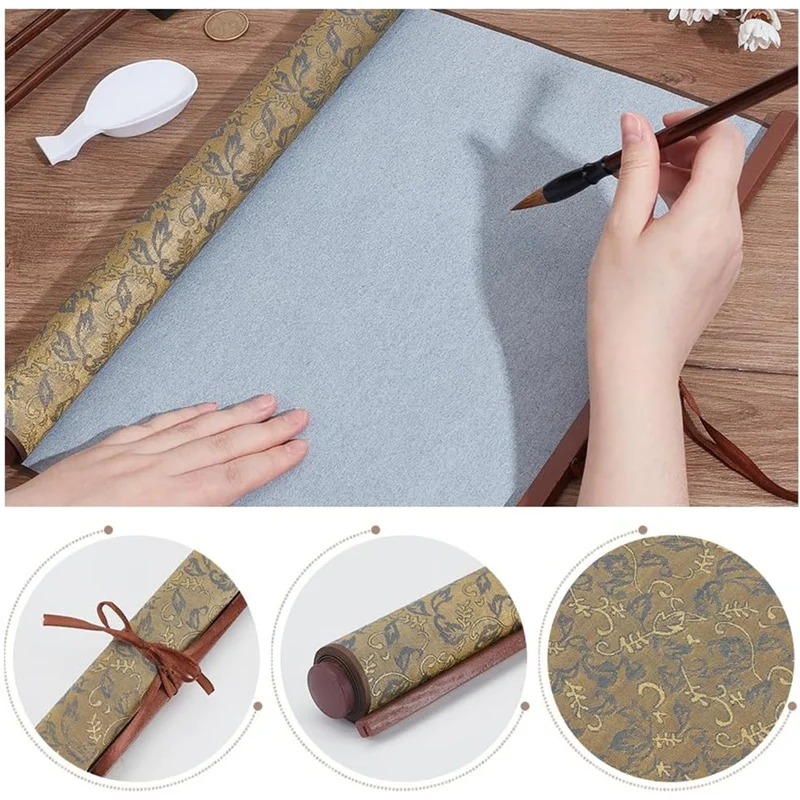 6Pcs Chinese Calligraphy Brushes Set,Painting Writing Watercolor Sumi Brushes Set with Water Writing Cloth for Beginners-ABLA