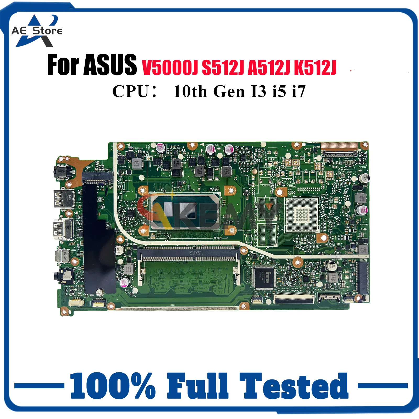 

X512JA Материнская плата для ноутбука ASUS F512J X512JAW X512J V5000J X512JAU X512JF X512JP S512J A512J Материнская плата с 10-го поколения I3 i5 i7