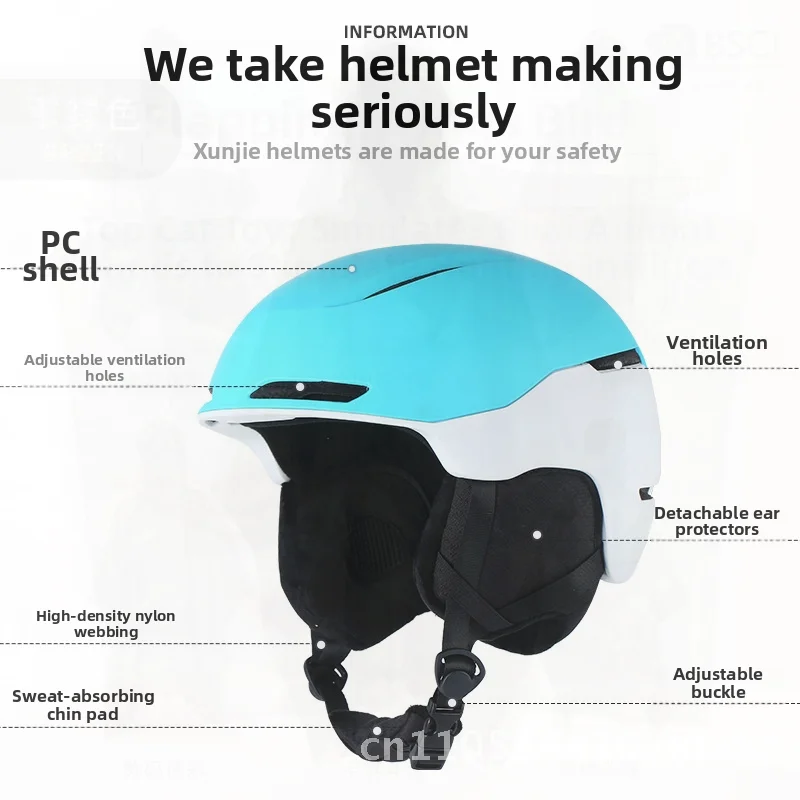 

Лыжный шлем на заказ для взрослых, унисекс, ПК, EPS, встроенная защита для зимних видов спорта, одинарная двойная кепка, синий, белый, военный, зеленый, фиолетовый