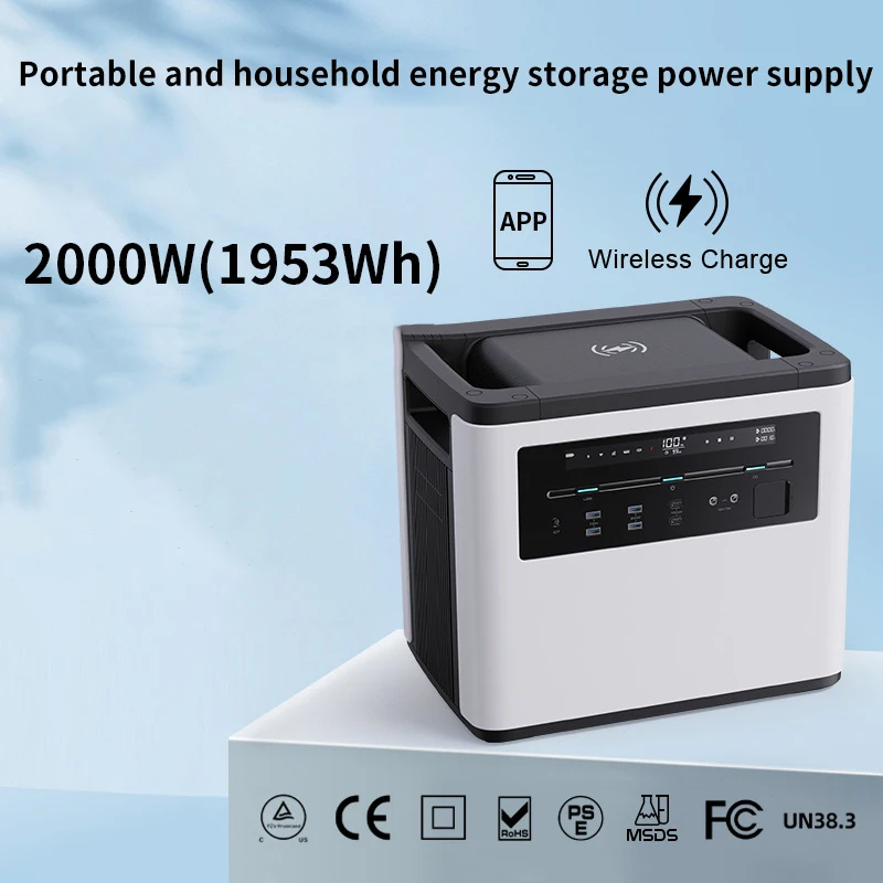 Outdoor Activities Energy Storage Battery 2000W 1953Wh Camping Equipment Lithium Ion Batteries Portable Power Station