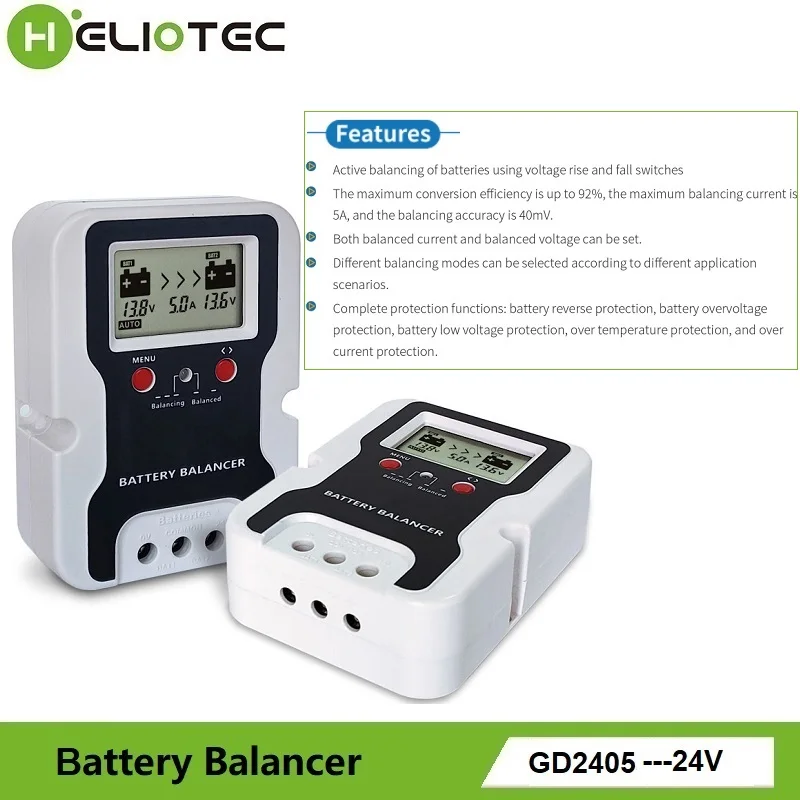 Imagem -03 - Bateria Equalizador Battery Balancer Controlador Recharger para Flood Agm Gel Chumbo Ácido Battery Pack System Equalizador de Tensão 24v