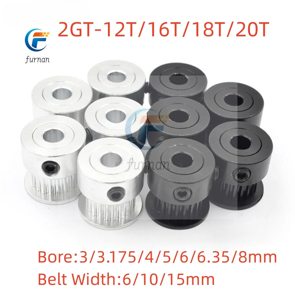 GT2 12T 16T 18T 20Teeth 2GT Koło rozrządu Otwór 3 3.175 4 5 6.35 8mm Część do szerokości 6 10 15mm Pasek rozrządu Drukarka 3D Części CNC