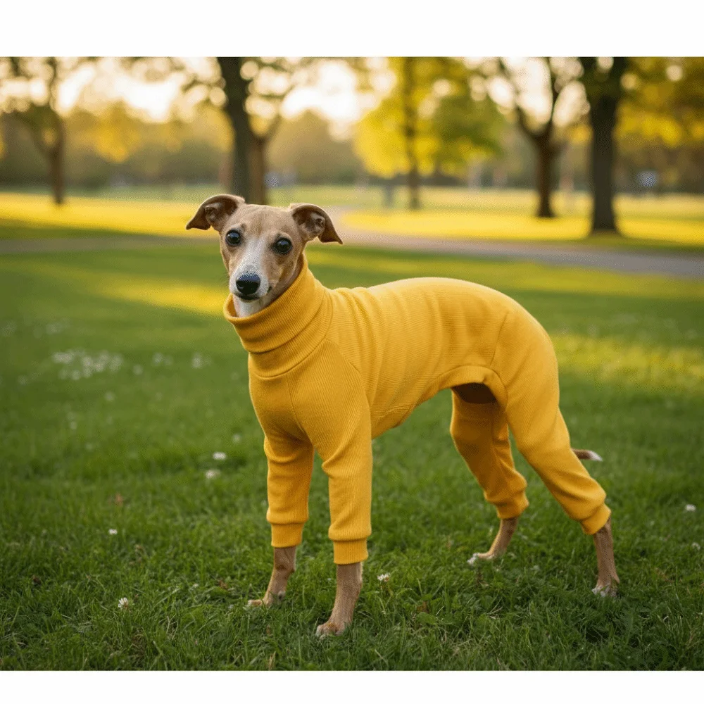 

Casual Style Warm Dog Jumpsuit Elastic Cold-Proof Pet Turtleneck Clothes Comfortable Soft Dog Four Legged Clothes Indoor Wear