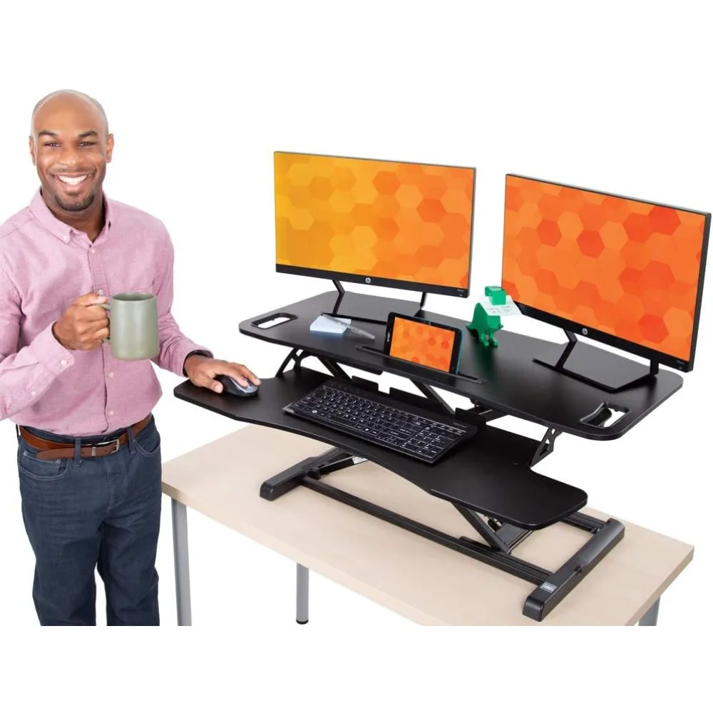 

Flexpro Hero 37 Inch Standing Desk Converter, for Office and Home, Height Adjustable, 2 Level Sit to Stand Workspace with Keyboa