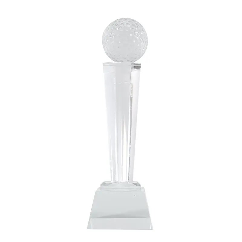 Crystal Glass Golf Trophy Golf Trophies Crystal Ball Trophies 9 X 2.8 Inch For Adults Kids Golf Tournament Table Desktop Decor
