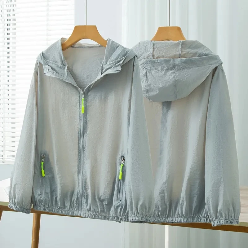

Sunscreen Women Wear 2025 New Casual Joker Light Breathable Sun-protective Clothing Long Sleeve Zipper Solid Summer Hooded Top
