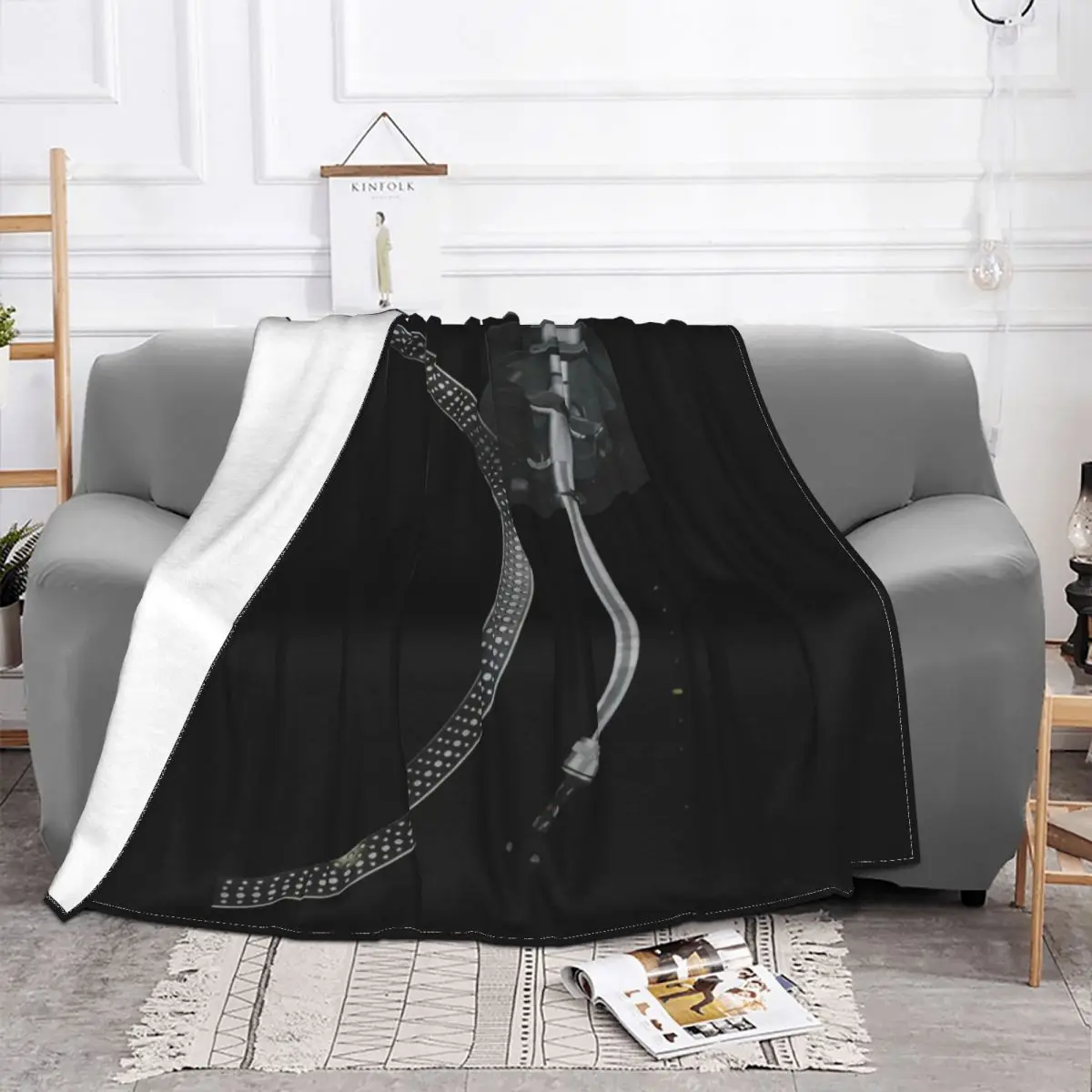 Turntable Tone Arm Platter Fashion Soft Throw Throw Blanket Plush Sofa Bedding Decoration