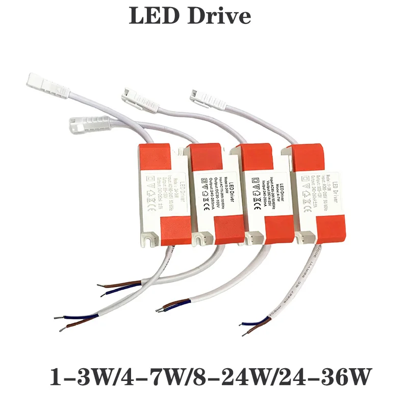 

1PCS LED Driver Constant Current Wide Voltage 85-265V 1-3W 4-7W 8-24W 24-36W Power Supply For LED Downlight Ceiling Light