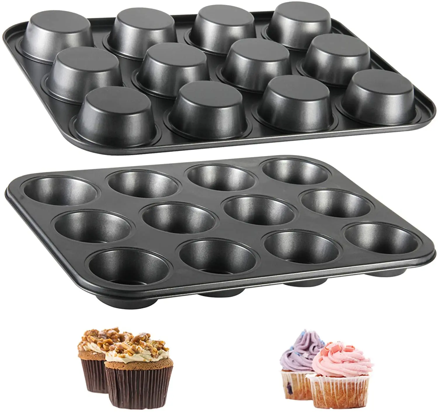 6/12 Cups Cupcake Mold Muffin Pan  Square Cupcake Pan Muffin Tray  Carbon Steel Baking Pan Non Stick Bakeware 657