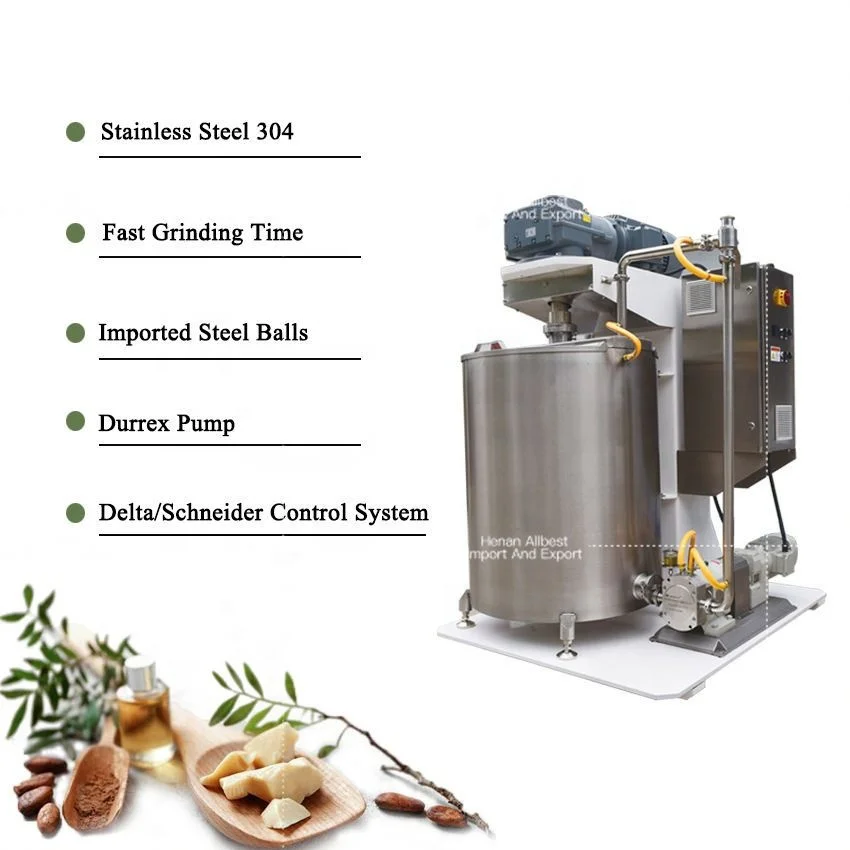 New  AB-BM300 Automatic Large Output Vertical Chocolate Ball Mill Machine 300L Capacity 15KW Motor
