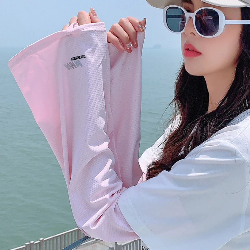 

UPF 50+ Breathable Ice Silk Sleeve Guards Loose Fit Summer UV Protection Cooling Arm Sleeves for Driving/Cycling