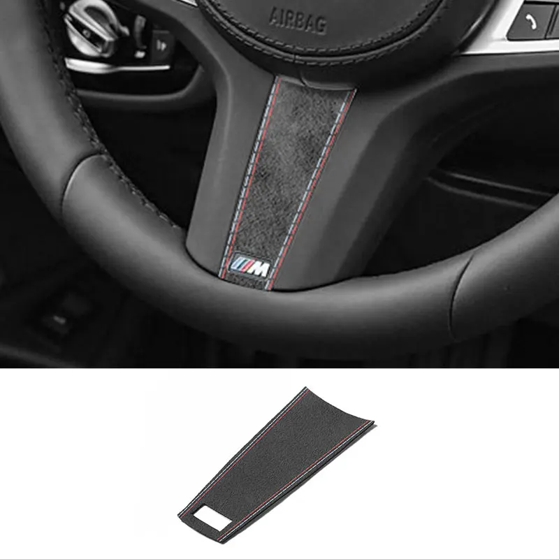 For New BMW Series Fit for G Chassis Made of Alcantara Steering Wheel Stickers Panel Trim Frame Car Interior Tuning Accessories
