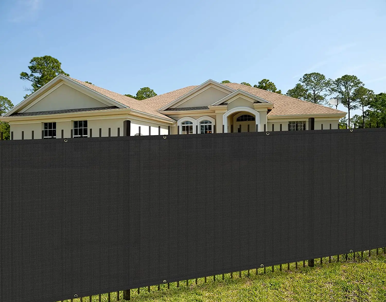 Grau Zaun Privatsphäre Screen Windschutz-Heavy Duty Fechten Mesh Schatten Net Abdeckung für Wand Garten Hof Hinterhof-Zip krawatten Enthalten – Detail 37