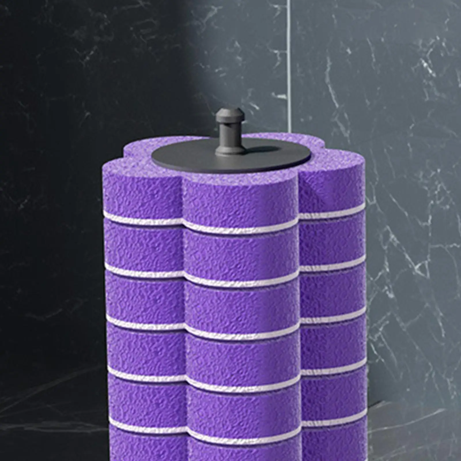 Toilet Bowl Cleaning System Wall Mounted Holder Hexagon Sponge Refill Heads for Household Kitchen Bathroom