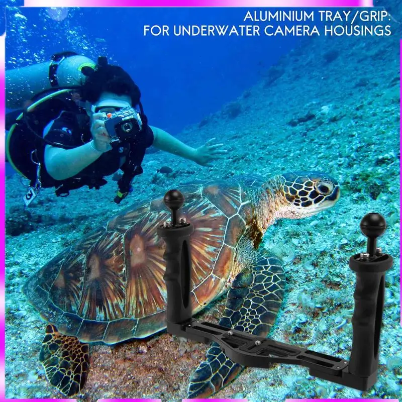 N98R Dual Handheld Stabilizer Diving Underwater Camera Housings Tray/Grip Waterproof With Double Handle For Dome Port Waterproof