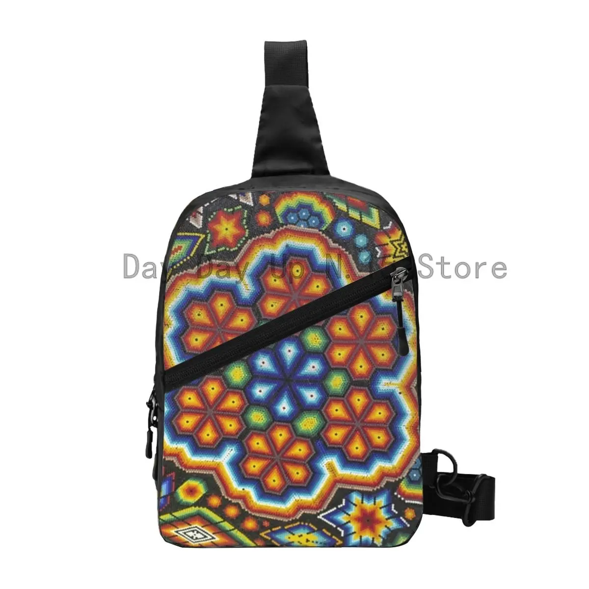 

Casual Mexican Huichol Sling Crossbody Backpack Men Shoulder Chest Bags for Traveling