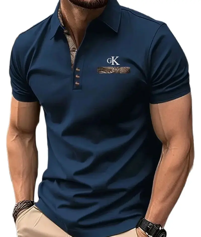 Daily Casual European And American Style Men's POLO Shirt With Short Sleeves Fashionable Slim Fit Comfortable And Breathable