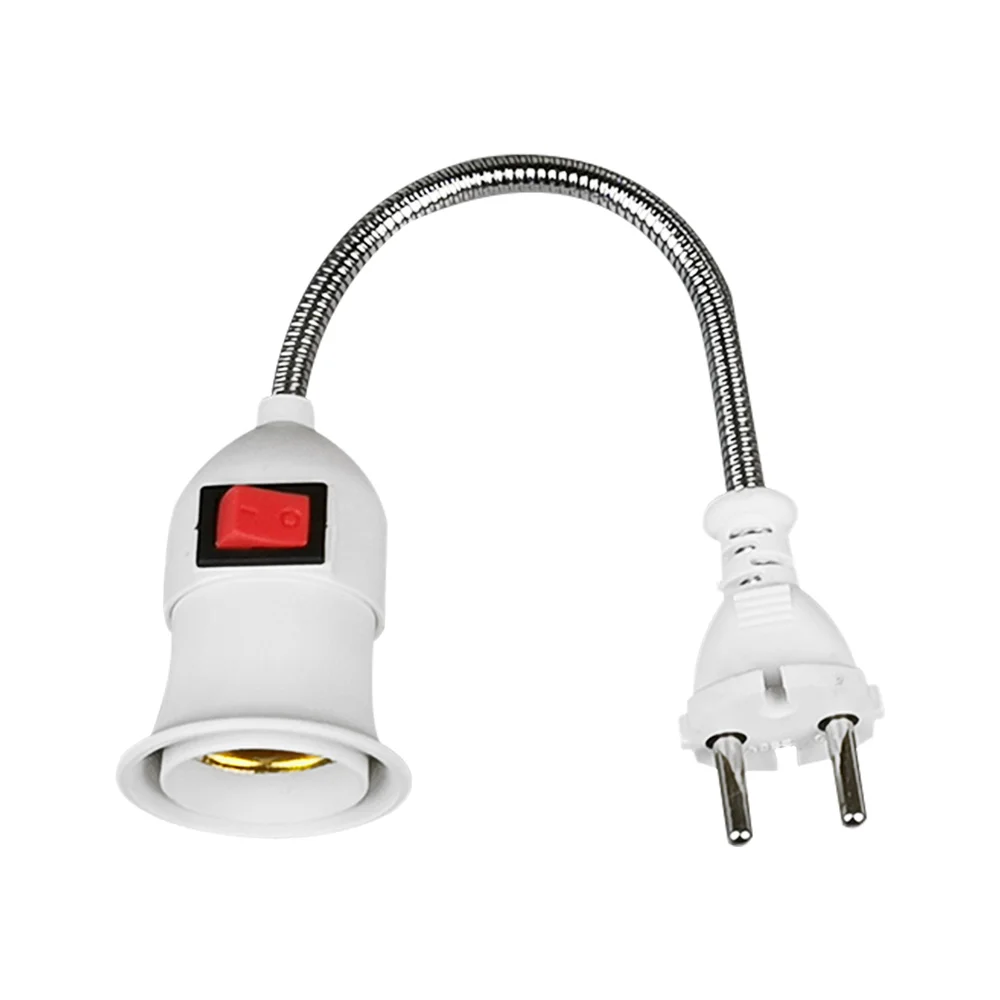 EU/US/UK Plug E27 Lamp Base Wall Flexible Holder Light Socket Converter Bases On/Off 28CM Book light Adapter Plug Switch