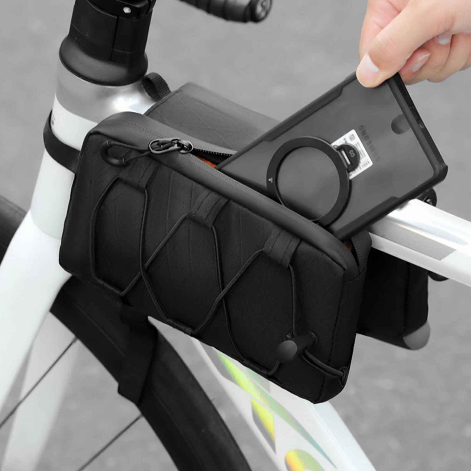 

Сумка для велосипедного снаряжения, большая вместительная седельная сумка на руль, износостойкая сумка на багажник для велосипеда для дорожных горных велосипедов, сумка на раму