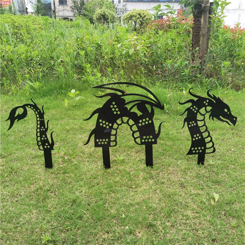 

2024 New Metal Dragon Openwork Garden Ornaments European Dragon Yard Art Garden Decoration Outdoor Patio Decoration