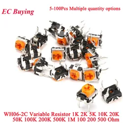 5-100Pcs WH06-2C 102 103 104 1K 5K 10K 100K 200K 500K 1M Ohm Trimmer Potentiometer Variable Resistors Adjustable Resistance WH06