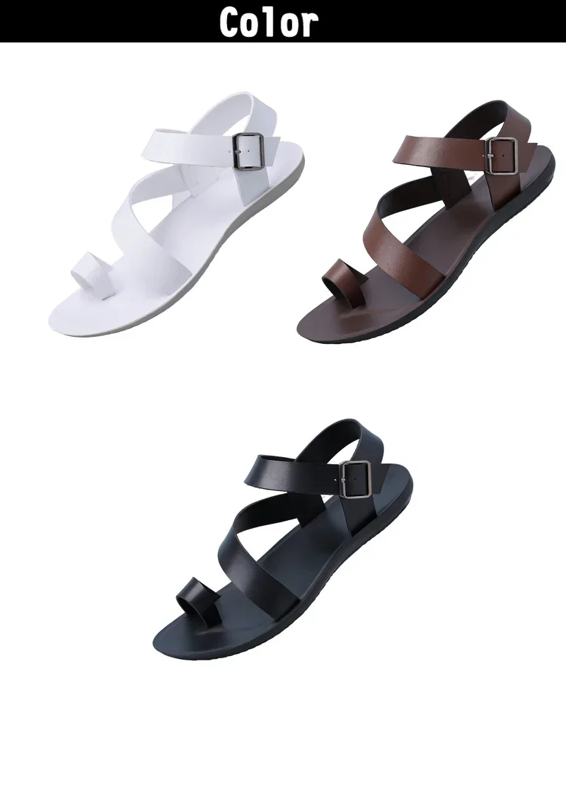 Sommer Herren Mode Römische Sandalen Komfortable Weiche Sohle Atmungsaktive Slides Rutschfeste Verschleißfeste Outdoor-Strandschuhe-5126 – Detail 2