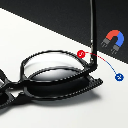 Imagen 2 del producto Gafas de sol con clip polarizadas de 5 colores, multifocales progresivas, gafas de lectura de lejano y cercano, lentes para miopía graduadas