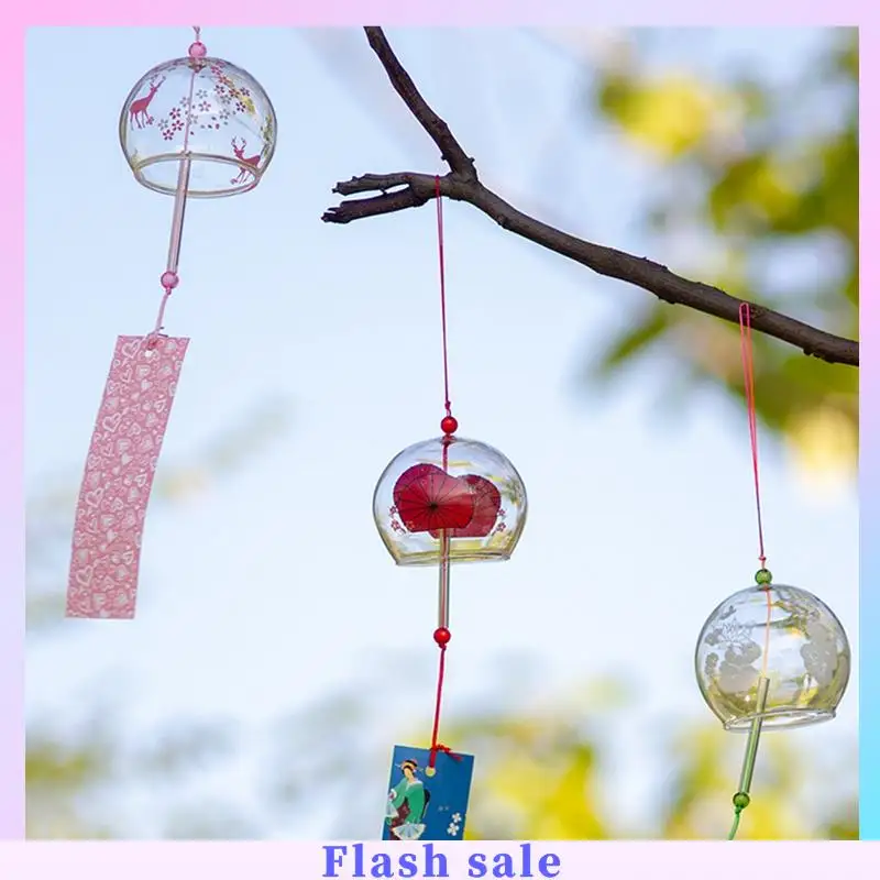 

A06R Glass Japanese Wind Chimes Room Decoration Home Doorbell Wall Hangings Outdoor Decoration