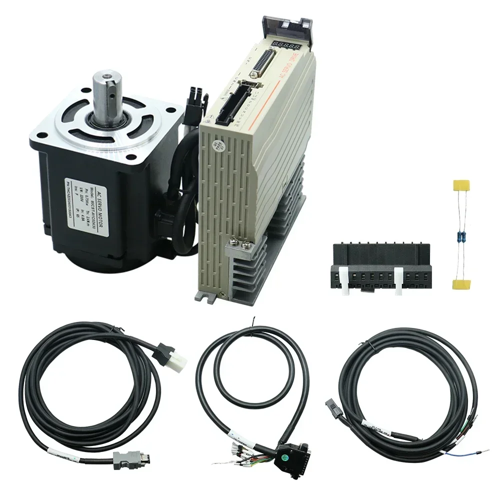 Hot sal60CST 400W 1.3N 80CST 750W 2.4N 3000Rpm 220V AC Servo Motor With Magnetic Encoder C30 L15A L20A 7A Drive For CNC Engraver