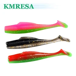Soft Lures 55mm/1.6g T Tail Fishing Soft Baits Leurre Double Color Shad Artificial Silicone Wobblers For Bass Pike