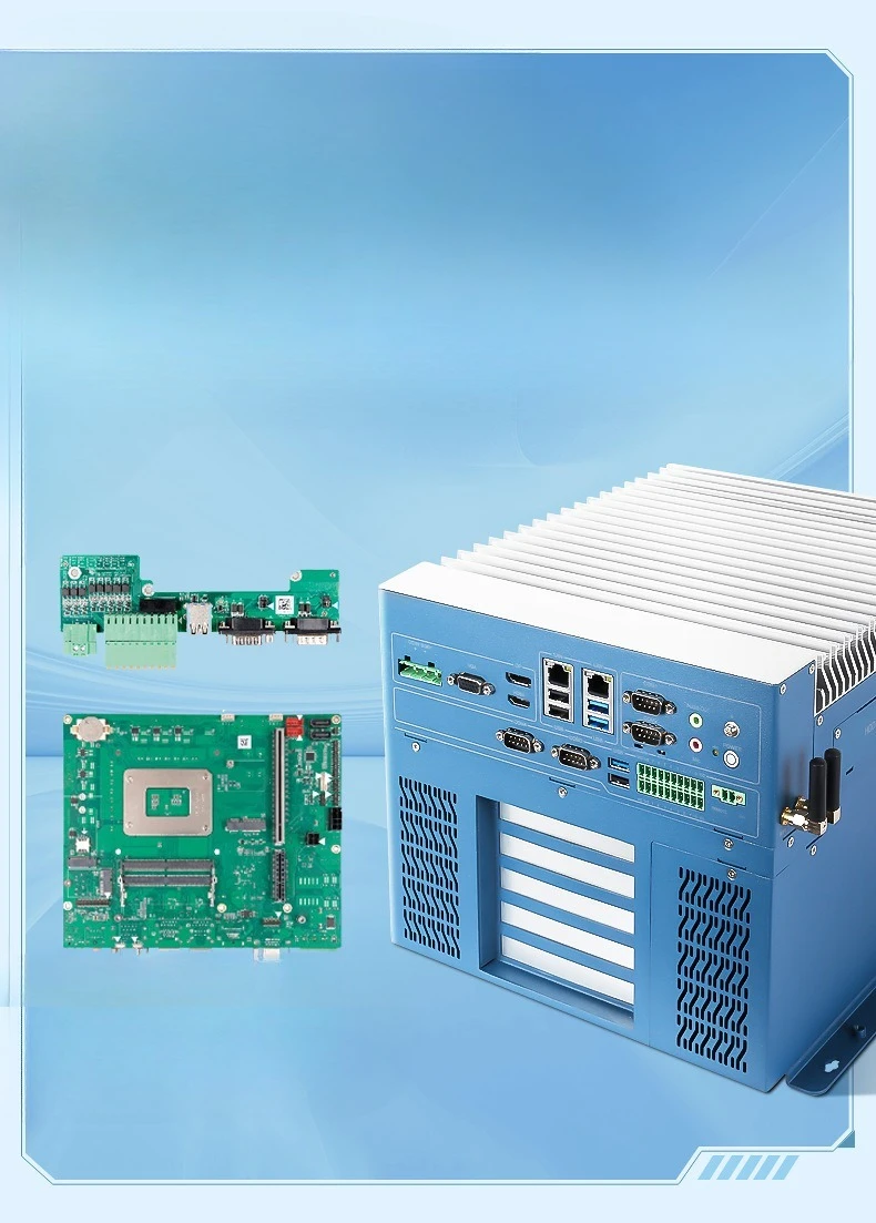 كمبيوتر صناعي قابل للتوسيع بأربعة فتحات للبطاقات، منفذ شبكة مزدوج AI Edge Computing Machine Vision Intelligence #5
