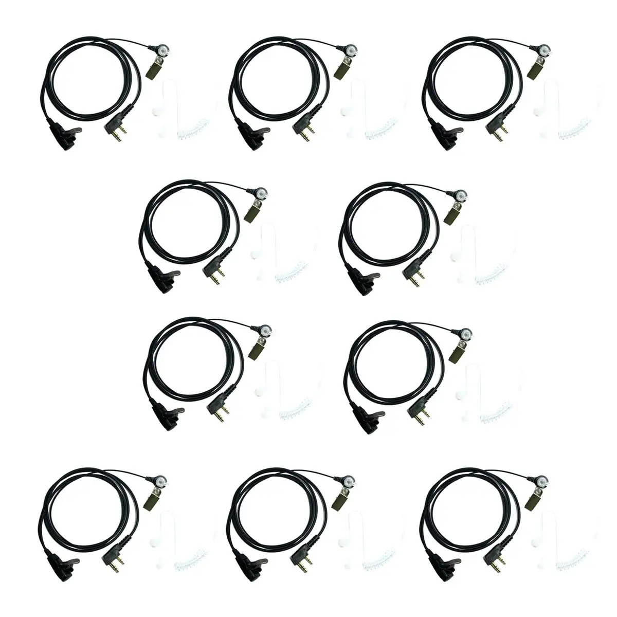 Budget-Friendly-10 Packs Earpiece Headset with PTT MIC Compatible with UV-5R -888S -F8HP TK-2202 TK-2402 TK-3402 Walkie