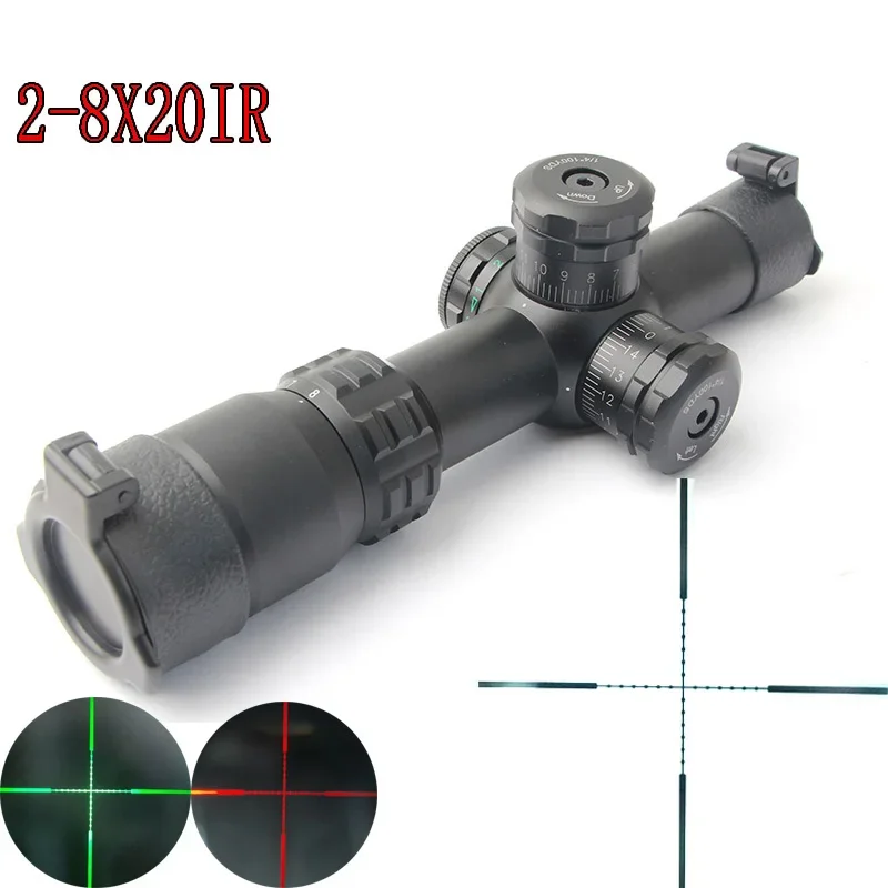 

Tactical Rifle Scope Optic Two type 2-8x20 Compact Rifle Scope with Adjustment Lock Rear Optical Glass for Hunting