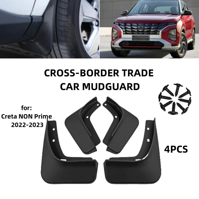 

For modern 2022-2023 Creta NON Prime Crete Mudguards Fender Mudflaps Front Rear Flares Splash Guards Cover Car Accessorie