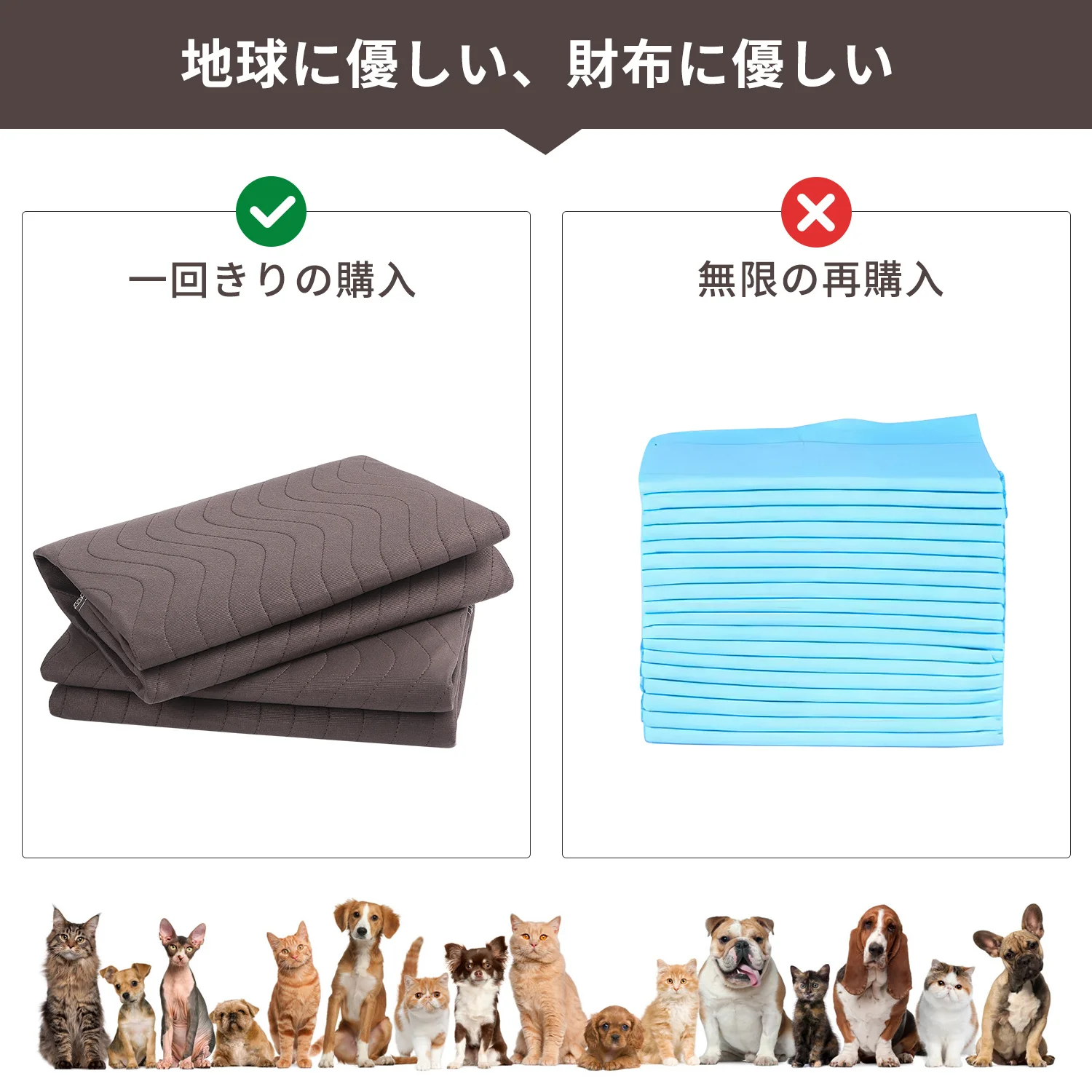 

2Pcs 90x80cm Reusable Washable Waterproof Fast Absorbing Pet Pads for Dog Puppy Incontinence Bed Wetting Protection Coffee