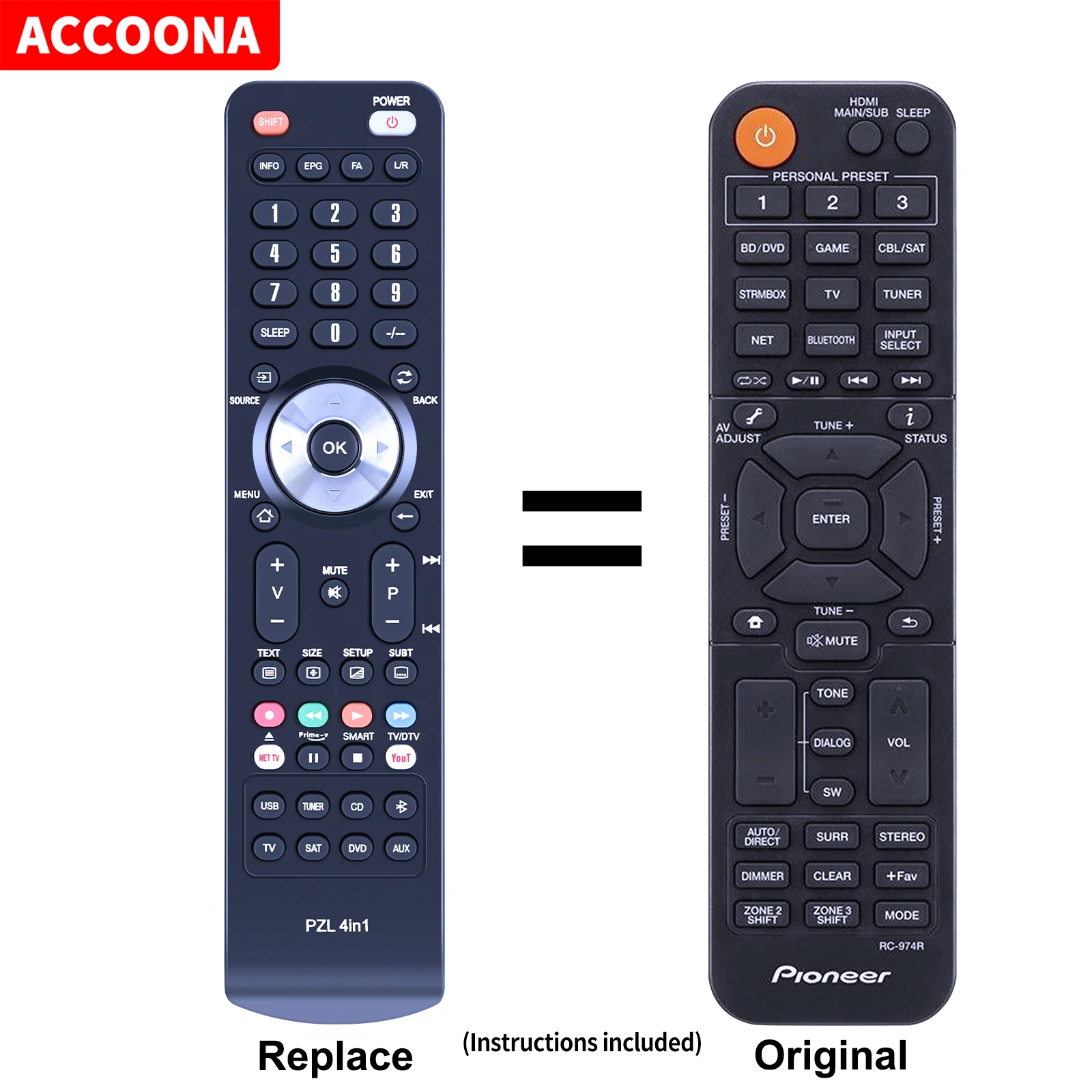 

RC-971R Remote Control RC-974R for PIONEER Audio Video Receiver VSX534 VSX834 SCLX501 SCLX502 VSX1131K