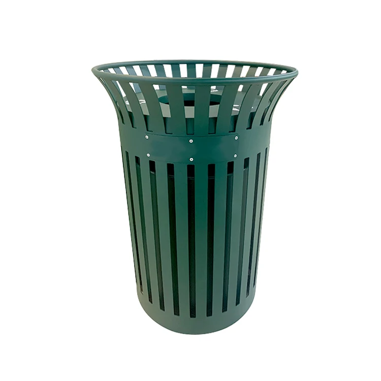 outdoor trash and recycling bin public green metal garbage bin strong trash can for the street