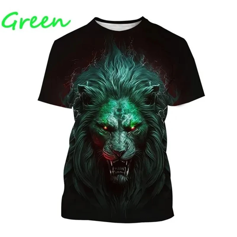 Novelty Pattern Lion Shirt 3D Printed T-shirt Men Women Breathable Short Sleeve Comfy Clothes Streetwear Baggy Tshirt Tees Top