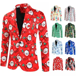 High Quality Men's Christmas Jacket Printing Funny Xmas Tree Snowman Pants Men Prom Festival Christmas Halloween Party Costume