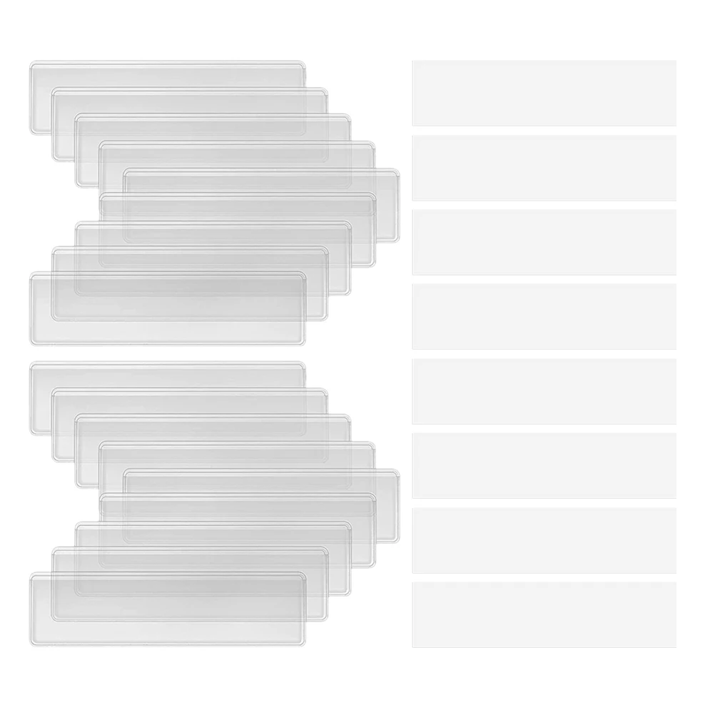 

Waterproof Transparent Adhesive Label Holders Self Adhesive Labeling Pockets Name Tag Holders for Office Warehouse Shelves